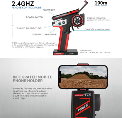 Op Afstand Bestuurbare Auto – RC Auto – Terreinwagen – Off Road Crawler – 4WD – 1:14 – 75 Km/U – Borstelloze Motor