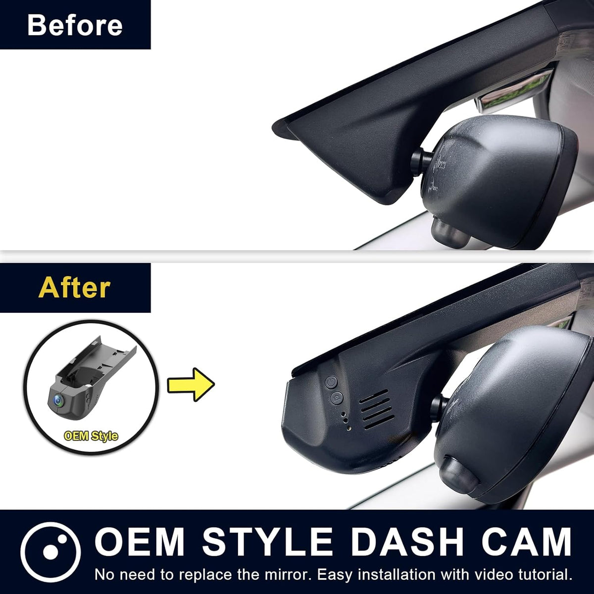 Dashcam – Autocamera – Rijcamera – Boordcamera – Inbouwversie Achteruitkijkspiegel – Voor- En Achtercamera 4K En 1080P – Wifi En App