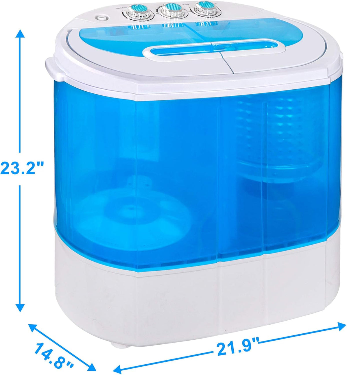 Wasmachine Compact – Mini Wasmachine – Draagbare Wasmachine – Toplader – Dubbele Wasmachine – 4,5 kg Capaciteit – Met Centrifuge & 2m Aansluitslang