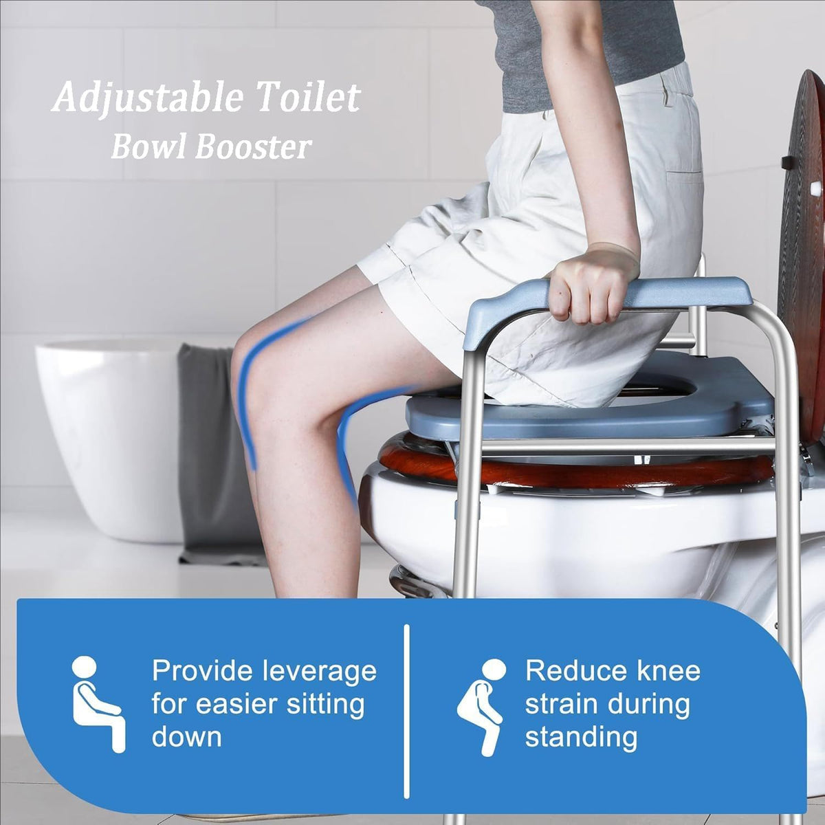 Toiletverhoger voor volwassenen, in hoogte verstelbaar, antislip, vervangbaar, geen boren, geschikt voor ouderen, gehandicapten, zwangere vrouwen, enz.