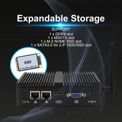 Mini PC – Mini Desktop – Compacte Computer – Industrie PC – Embedded PC – Intel N100 8GB RAM – 256GB SSD – Ventilatorloos – Dubbel Scherm