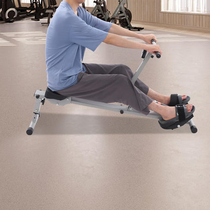 Home Rowing Machine, 12 Levels Resistance, Foldable Rowing Trainer, Ultralight Rowing Machine for Comfortable Fit, Full Body Training Stomach, Back, LED Display - QUORE