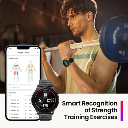 Amazfit GTR 4 Smartwatch voor iOS, Android, GPS-tracking, 150 sportmodi, bluetooth-telefoongesprekken, muziekopslag, 14 dagen batterijduur, Alexa
