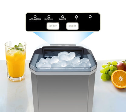 iTOMA aanrecht-ijsmachine, 2 maten kogelijs, 1,3 liter zelfreinigende ijsmachine met mand en schep, voor thuis/keuken/kantoor/bar/feest