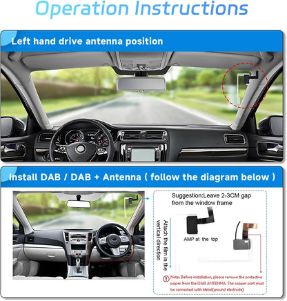1 DIN Autoradio met draadloze Apple CarPlay & Android Auto, 7 inch motorisch uitklapbaar scherm, Bluetooth, DAB+, USB/Type-C/AUX/FM, spiegelbesturing, achteruitrijcamera + microfoon