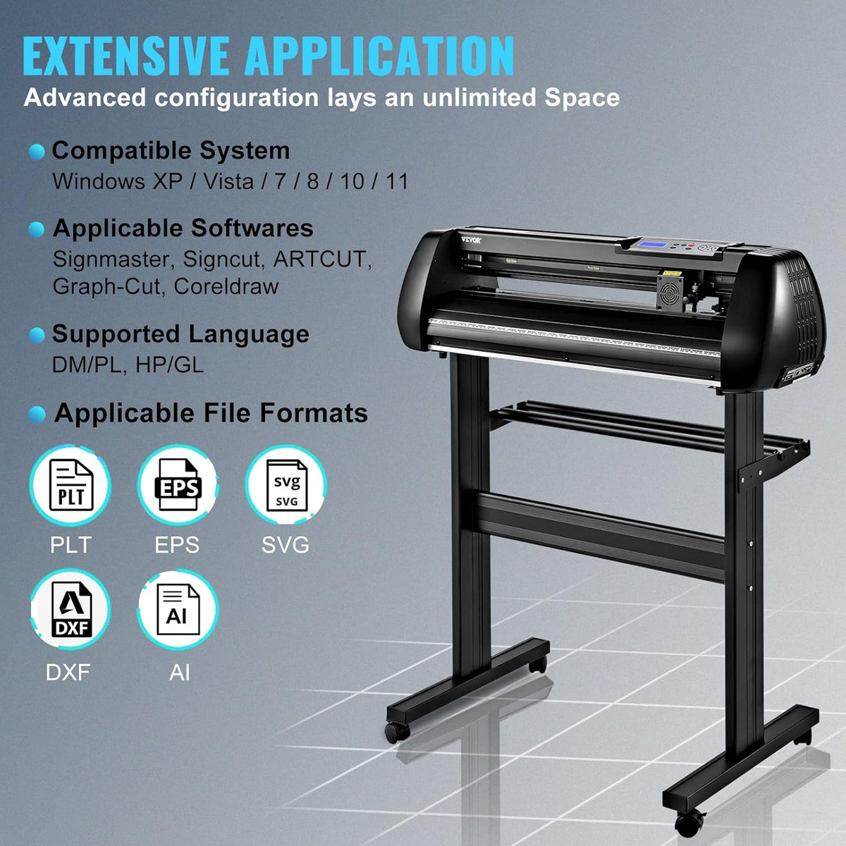 Vinyl snijplotter – Vinylplotter – Snijplotter – Vinyl snijmachine – Plotter – 720 Mm Invoer En 630 Mm Snijbreedte – 0,01 Mm Snijnauwkeurigheid