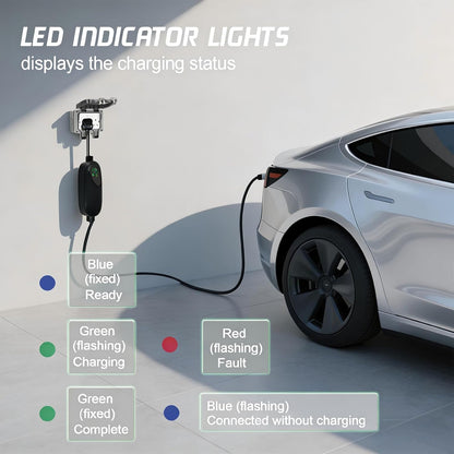 EV-lader – Elektrische Autolader – Laadadapter – Oplader – Schuko Lader – Instelbare Laadstroom – 10 Meter Kabel