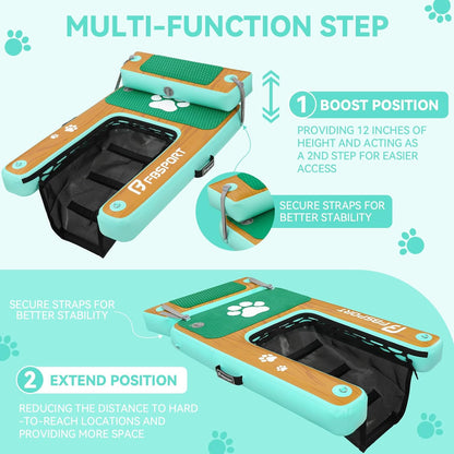FBSPORT Drijvende watertoegangsladder voor honden, boot, meer, antislip EVA-ladder tot 100 kg