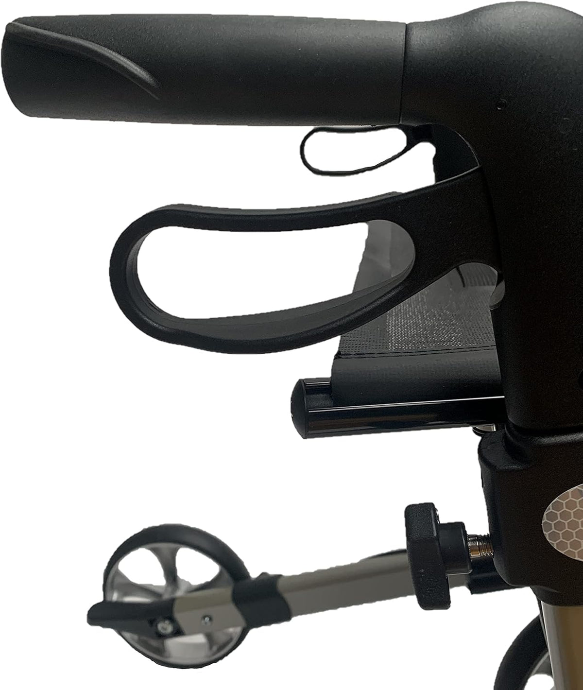 Rehasense 826247.CHAMP,Lichtgewicht rollator met 4 wielen, opvouwbaar, voor senioren, loophulp, rollator server L champagne, inklapbaar, in hoogte verstelbaar, hoogwaardige rollatoren