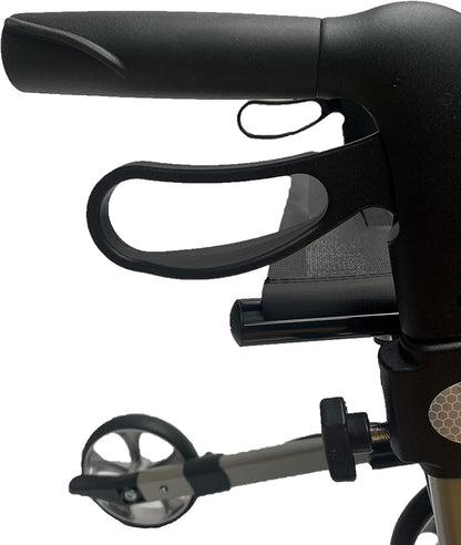Rehasense 826247.CHAMP,Lichtgewicht rollator met 4 wielen, opvouwbaar, voor senioren, loophulp, rollator server L champagne, inklapbaar, in hoogte verstelbaar, hoogwaardige rollatoren