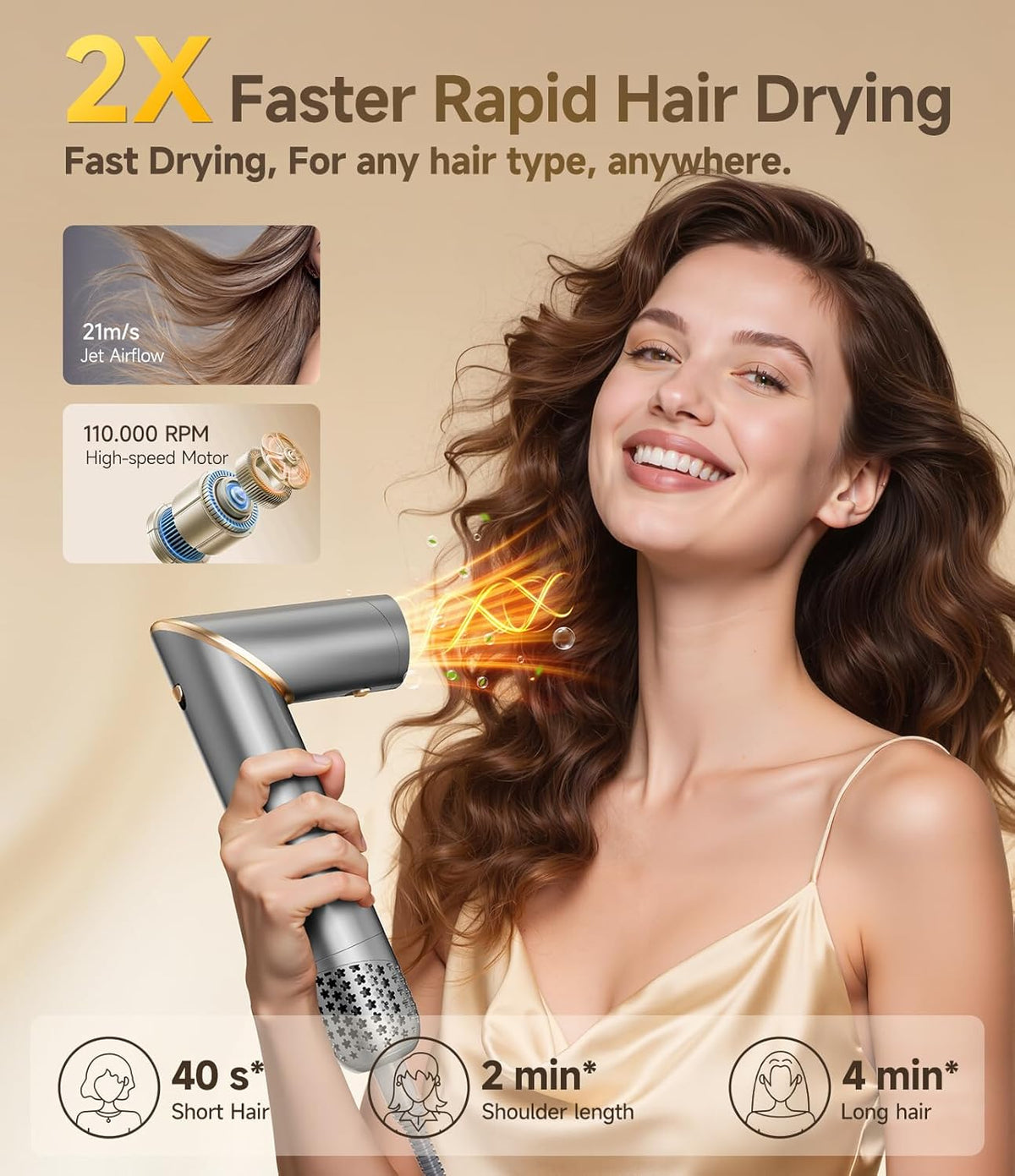 8-In-1 Haarstyler – Föhnborstel, Airstyler, Multistyler, Krulborstel – Automatische Krulfunctie – 3 Warmtestanden Met Koele Luchtstand