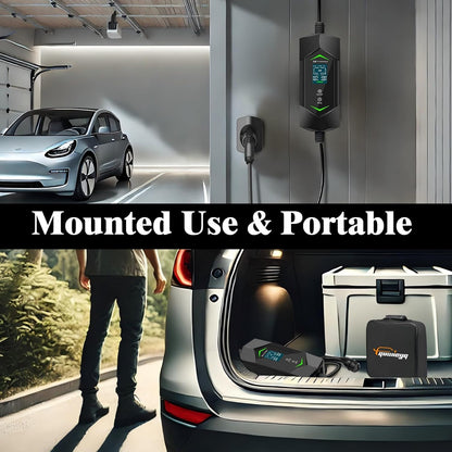 Laadkabel Type 2 – EV Oplaadkabel – Elektrische Auto Kabel – Snellader Kabel – Plug-in Hybride Kabel – 22 kW 3-Fase – Instelbare Stroomsterkte Met Digitaal Display