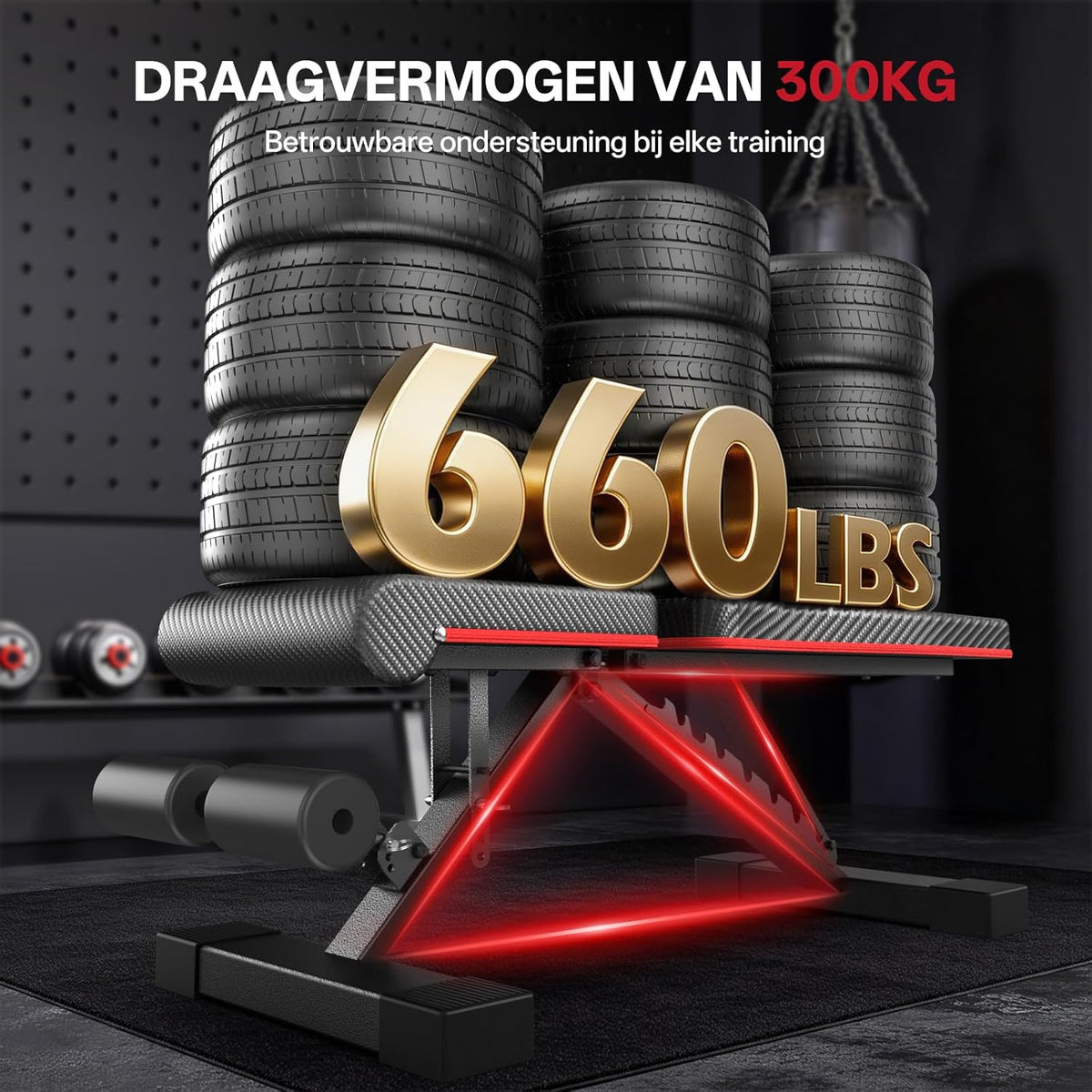 PASYOU Opvouwbare Halterbank, Belastbaarheid 300kg, Verstelbare Multifunctionele Fitnessbank voor Fullbody Training, Sportbank met Grepen voor Thuis en Sportschool (PA350)