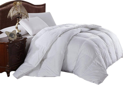 Royal Hotel's 300 draadtelling oversized kingsize ganzendons alternatief dekbed, overvol dekbed, dekbedovertrek 100% katoenen schaal - 750FP - 100 oz - effen wit, oversized koning
