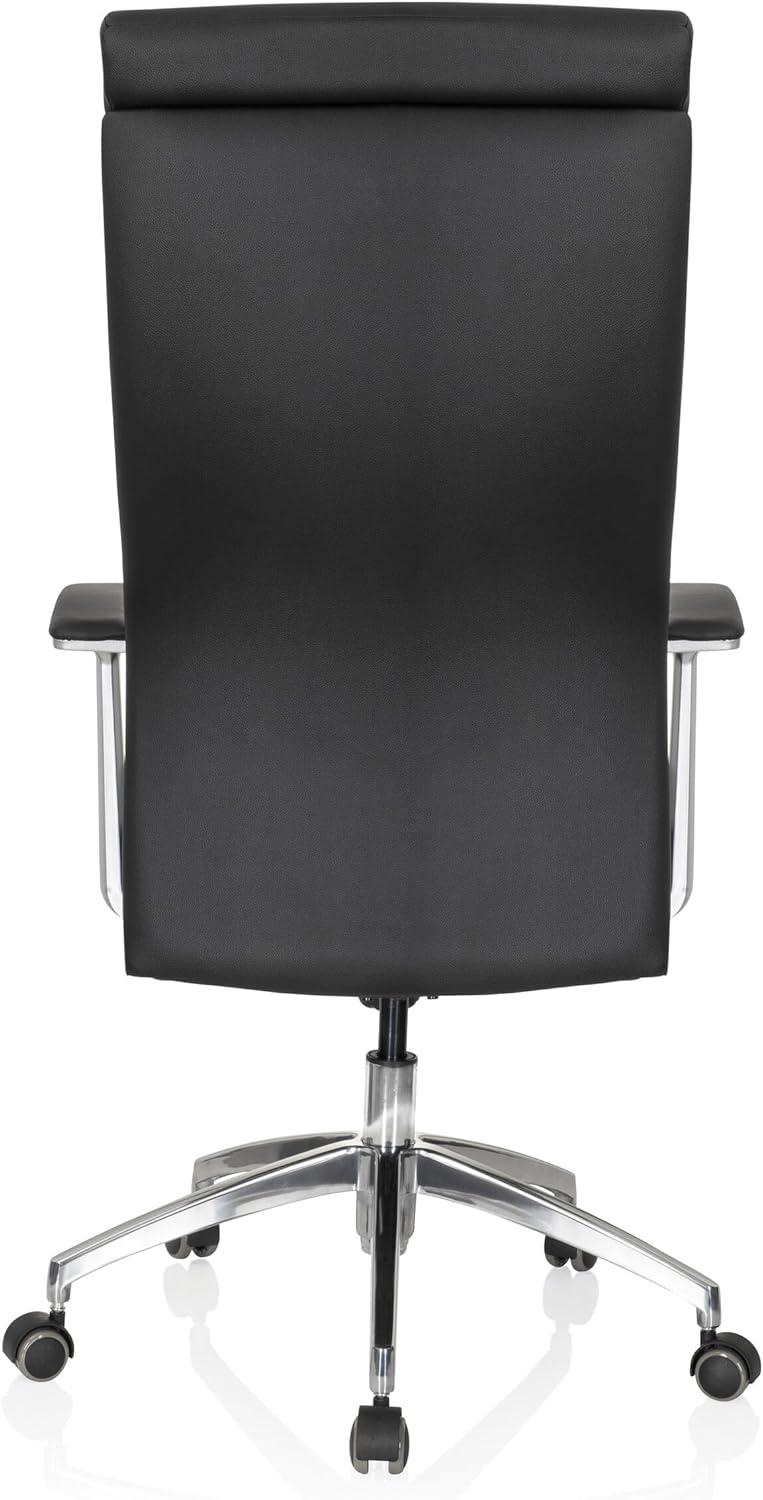 hjh OFFICE 600400 directiestoel MONZA 20 leder zwart bureaustoel bureaustoel bekleed hoge rugleuning
