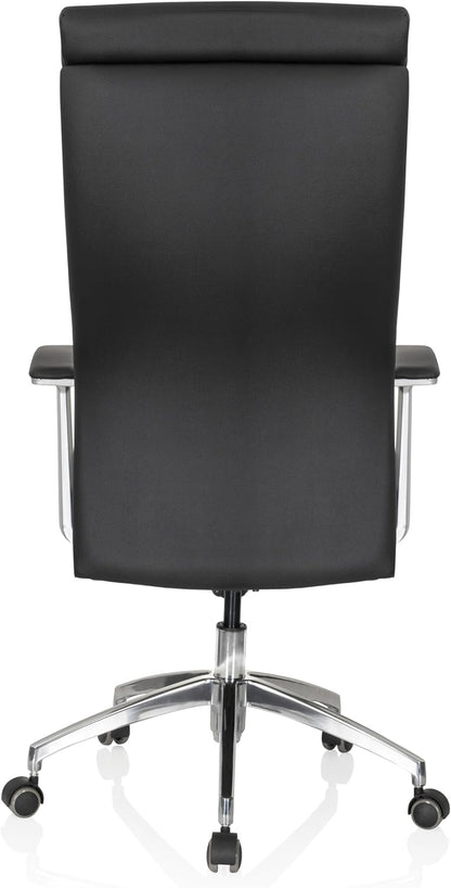 hjh OFFICE 600400 directiestoel MONZA 20 leder zwart bureaustoel bureaustoel bekleed hoge rugleuning