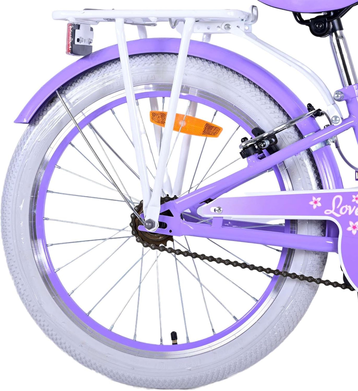 Meisjesfiets voor 6-8 jaar, 20 inch, met mand en bagagedrager, Lovely Fuchsia
