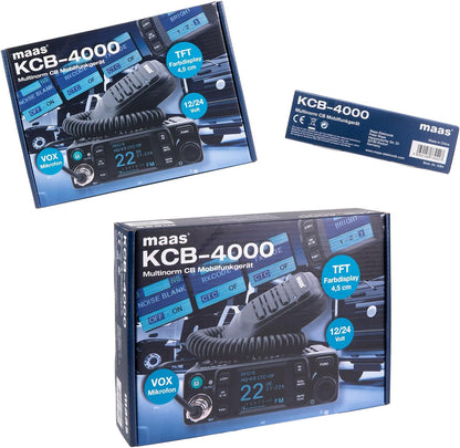MAAS KCB-4000 CB mobiel apparaat - Multinorm - VOX - CTCSS - DCS - kleurendisplay