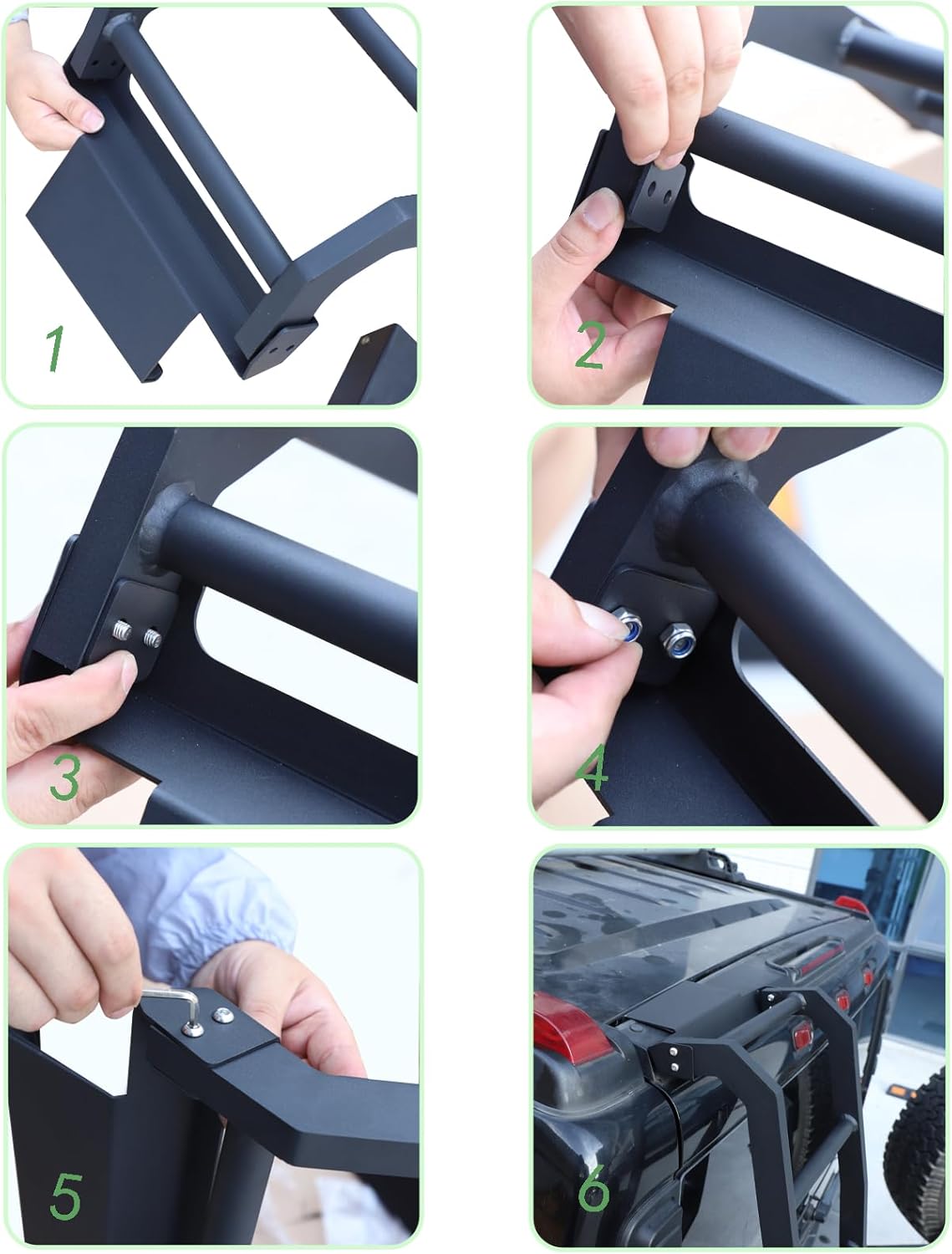 PIUGILH Auto Aluminium Roof Rack Ladder, achterruit Ladder voor kreeft H2 2003-2009 Exterior Accessories