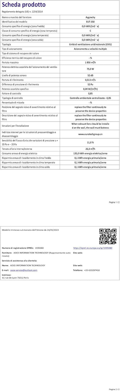 Aygrochy 350 mm afvoerventilator, afvoerluchtventilator voor verwarming, koeling, booster, groeitenten, hydroculturen, thuisgebruik, ventilatie en afzuigventilator.