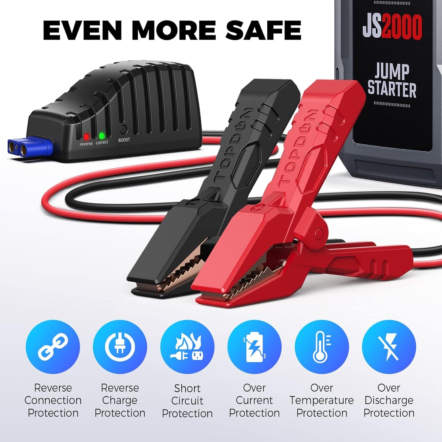 Auto Noodstarter – Jumpstarter – Starthulp – Startbooster – Accubooster – 12V – 2000A Piekstroom – 16000mAh Powerbank