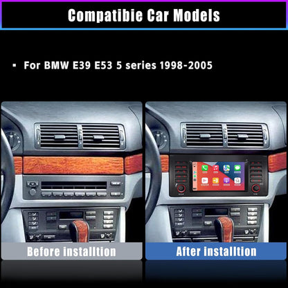 Autoradio voor BMW E39 E53 M5 met Draadloze CarPlay Android Auto Linux Systeem Snel Opstarten Vloeiend Werken Bluetooth USB FM AM IPS Touchscreen (BMW E39)