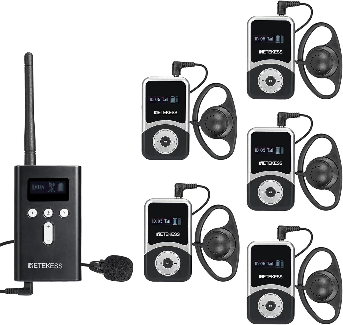 Retekess T130S Geüpgraded Tourgidssysteem, 49 Kanalen Draagbaar Draadloos Audiosysteem, 100 m Taalinterpretatiesysteem Voor Toerisme, Fabriek, Conferentie, Kerk, Universiteit, Training