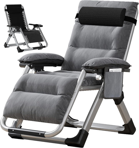 Ligstoel – Ligstoel Lounger – Tuinstoel – Relaxstoel – Opvouwbaar – Verstelbaar 90°-170° – Carbonstaal Frame – Inclusief Kussen en Zijzak