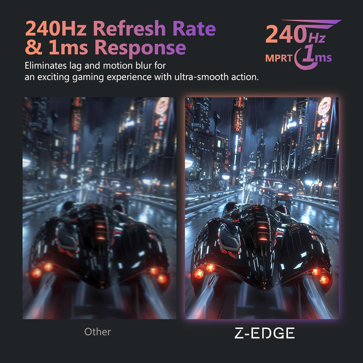 Z-Edge Gaming Monitor White 27'' 240Hz, IPS Panel, 1ms, Display White FHD(1920x1080) with HDMI Cable, FreeSync, 400cd/m², HDMI2.0*2 & DP1.4*2, Adjustable Tilt, Ultra Slim Frame, VESA Mountable