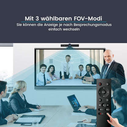 TONGVEO KI Automatische tracking 4K webcam met microfoons en luidsprekers, 5-voudige digitale zoom, ePTZ webcamera met afstandsbediening en twee microfoons, conferentie-webcam voor zoom, Skype, OBS