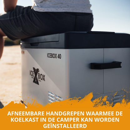 ICEBOX 40 68061 Elektrische koelbox en vriesbox, 40 l, compressor, voor camping, auto, bestelwagen, boten, met app-bediening, koelvermogen tot -20 °C, 230 V/12 V/24 V, 65 x 37,5 x 42,7 cm