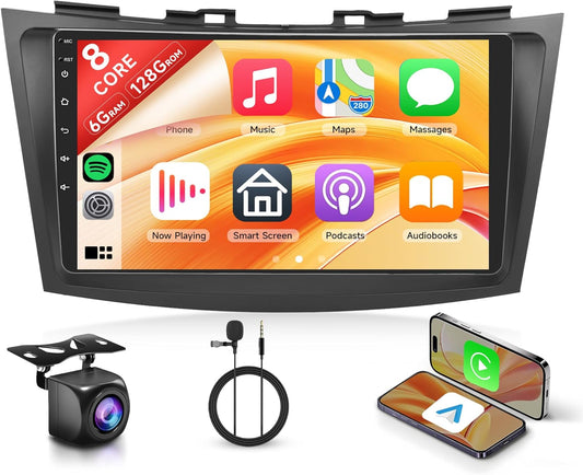 8 Core 6+128G Android Car Radio for Suzuki Swift 2011-2017 Suzuki Ertiga 2012-2017 Wireless Carplay 9" with Android Car Mirror Link Bluetooth FM/RDS/EQ/DSP WiFi GPS SWC Steering Wheel Control - QUORE