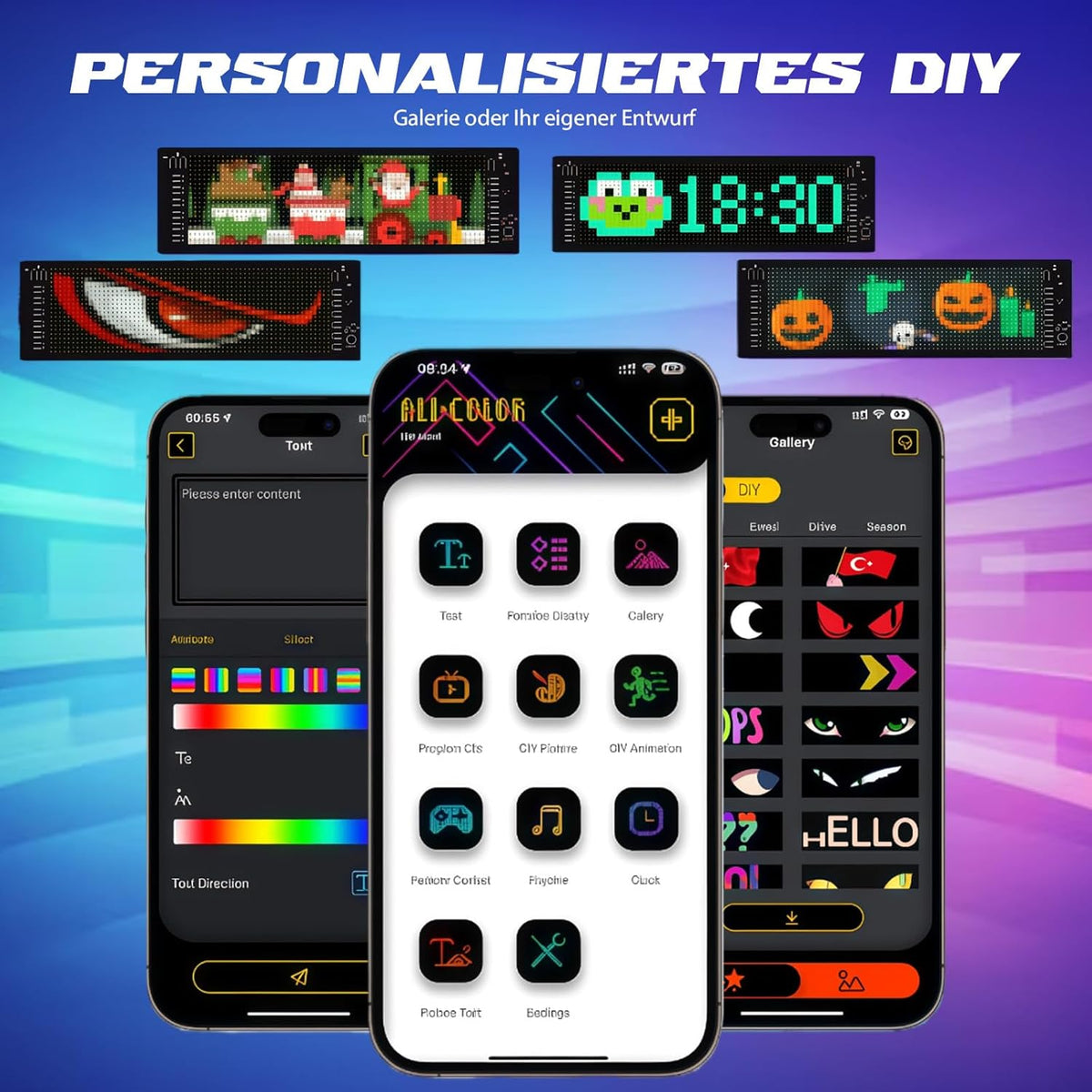 Dubbele rijen programmeerbaar led-lopende schrift, 20 x 78 cm, led-displaybord, ogen voor auto, bluetooth-app-bediening, gepersonaliseerd voor bar, reclame, restaurant, winkel, feestdecoratie (pixels