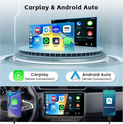 Hikity Autoradio 1 Din mit Apple Carplay Android Auto Auto Radio Touch Display mit 9 Zoll Bildschirm Mirror Link FM USB SWC Autotadio Bluetooth mit Rückfahrkamera