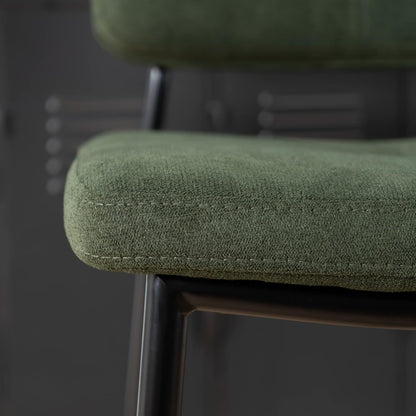 MEUBLE COSY Barkrukken, set van 2 barstoel, zithoogte 69 cm, met rugleuning en voetensteun van stof, barkruk, bistrokruk voor bar, bistro, café, keuken, groen, 46x52x99cm