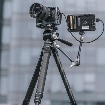 Falcam TreeRoot F38 Pro Statief van koolstofvezel, 155 cm, snelsluiting, belasting 5 kg, F22-interfaces, 1/4 inch schroef, schoudergaten voor DSLR, spiegelloze videocamera's (R140T)