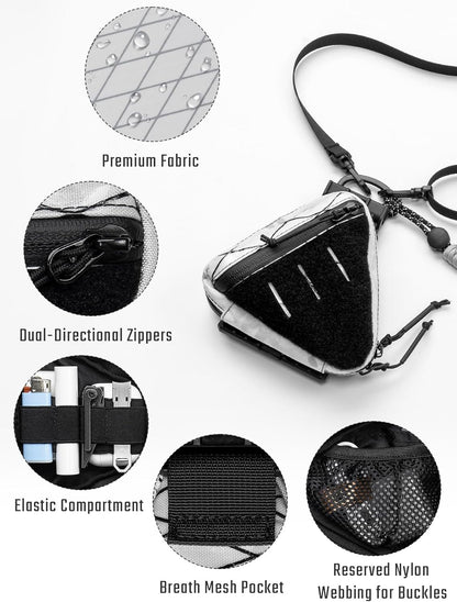 TACTICAL_GEEK Opslag A8 Mini EDC Pouch, Multifunctionele Organisatie Opslag, Kleine Gear Organizer met Riem, Utility Rits Pouch voor Dagelijks Dragen (X-PAC Multicam Alpine), X-pac Multicam Alpine