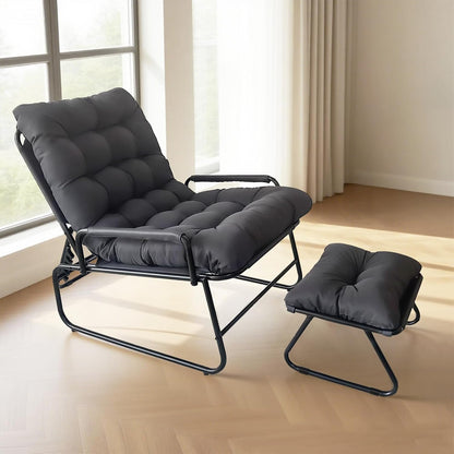 Relaxfauteuil – Relaxstoel – Tv-fauteuil – Verstelbare Zetel – Leunstoel Met Voetenbank – Verstelbare Rugleuning – Stevig Metalen Frame – Ruime Afmetingen 83x74x130 cm