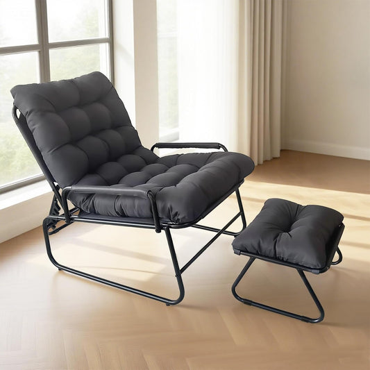 Relaxfauteuil – Relaxstoel – Tv-fauteuil – Verstelbare Zetel – Leunstoel Met Voetenbank – Verstelbare Rugleuning – Stevig Metalen Frame – Ruime Afmetingen 83x74x130 cm