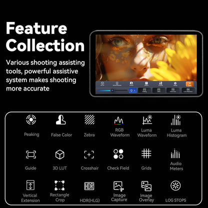 Portkeys LH7P 7" Camera Monitor 1000nit Touchscreen, Full HD 1920 * 1080, Wireless Camera Control for S0NY & Blackmagic, 4K HDMI In/Out, 3D LUT Output, Waveform, Lightweight Field Monitor