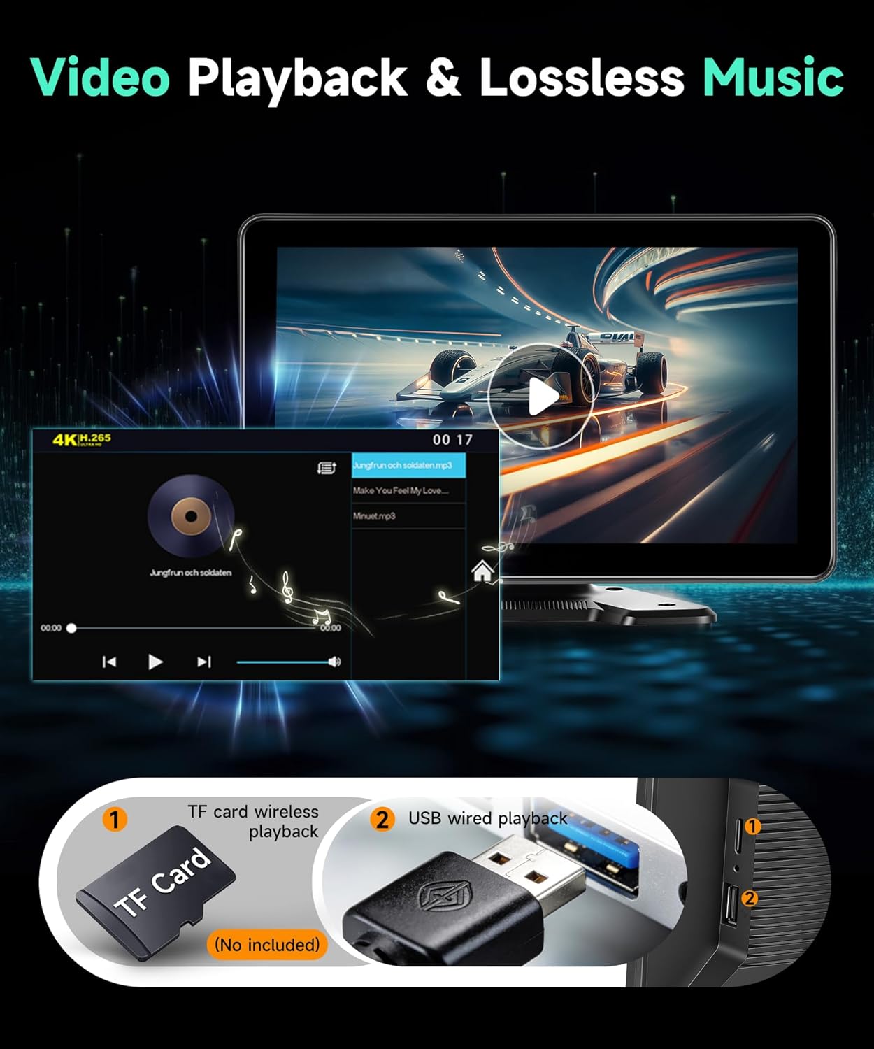 Achteruitrijcamera, 10,1 inch, IPS HD, 1080P, kleurenmonitor en 4 camera's, achteruitrijcamera met BSD DVR-opname, nachtzicht, dodehoekwaarschuwing, USB/TF, waterdichte camera voor vrachtwagen, camper