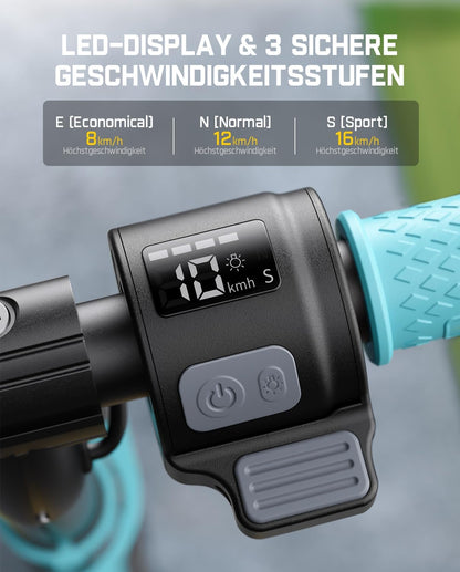 FanttikRide C9 Pro Elektrische step voor kinderen van 8-12 jaar, kleurrijke regenboogverlichting, 8/12/16 km/u, 8 km bereik, led-display, in hoogte verstelbaar, opvouwbaar, voor jongens en meisjes