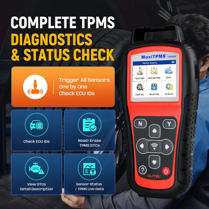 Autel MaxiTPMS TS508WF KIT, 2026 TS508WF met 4 Stuks 2-in-1 metalen MX-sensoren[Waarde €120] TPMS Herleertool Ppgrade van TS508 TS501 TS408, Sensoren activeren/Opnieuw Leren, MX-sensoren Programmeren