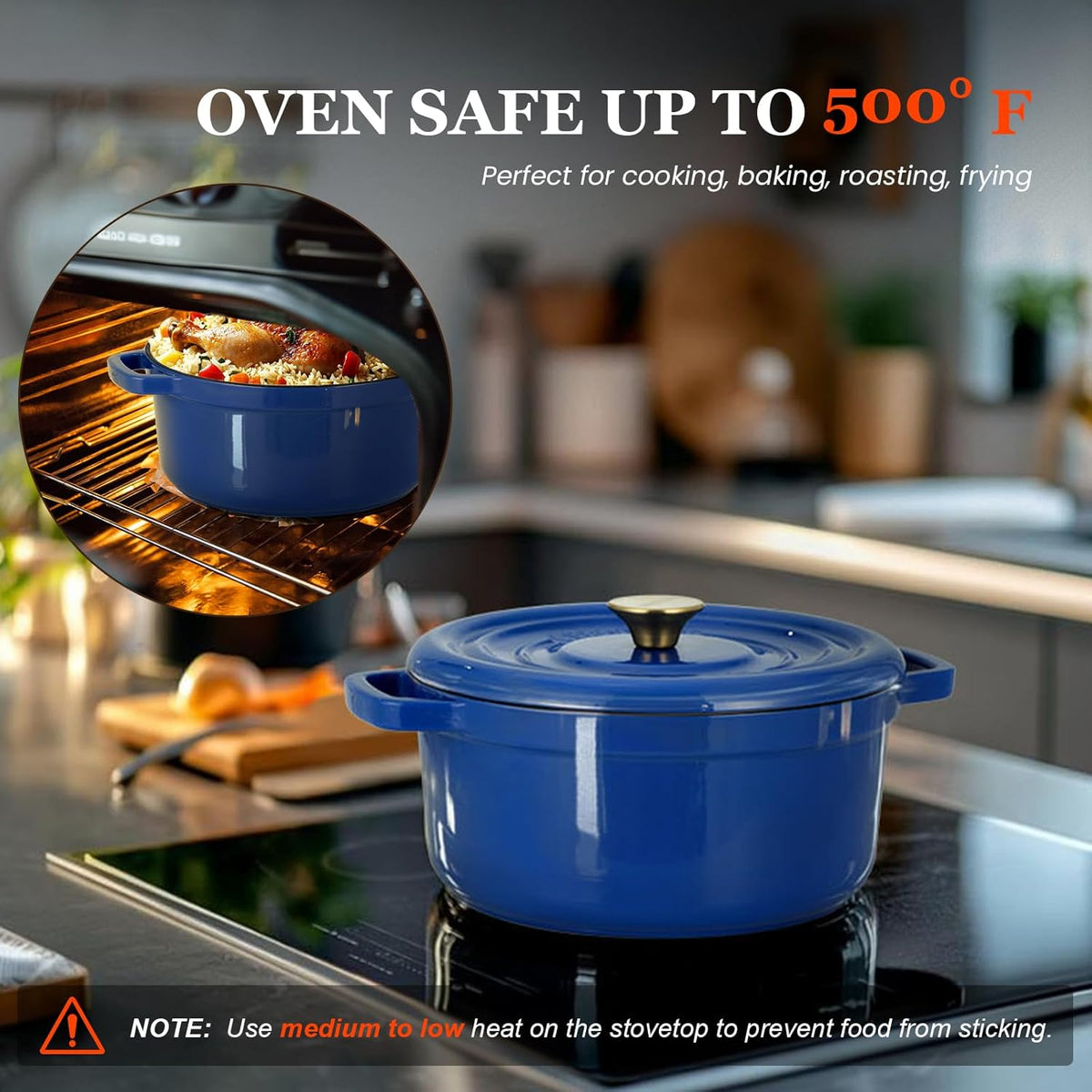 Gietijzeren Braadpan – Dutch Oven – Sudderpan – Stoofpan – Ovenschaal – 26 cm – Geëmailleerd Gietijzer – Ovenbestendig Tot 260°C