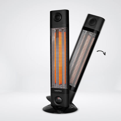 VEITO CH1800RT - Infraroodverwarming - warmtestraler energiebesparend - directe warmte overal - staand apparaat - elektrisch - terrasverwarming met afstandsbediening - elektrische verwarming -1700 W