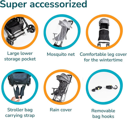 Kinderwagen Veer 0+ Ultra lichtgewicht buggy 2.0 Reisfauteuil Superuitgerust Van 6 Maanden Tot 25 Kg Compacte En Lichte 5-Puntsgordel En Voetrem, Luchtbagage, Baby Stroller Lightweight Reclinable