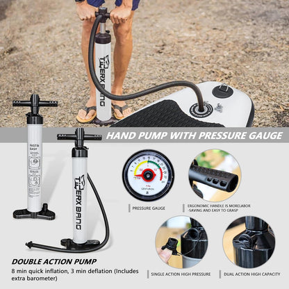 Black Tiger Collectie Opblaasbare stand-up paddleboard, SUP-board met kajakzitstuk, dubbelbladige peddel | 320x82x15cm | voor volwassenen/kinderen | ISUP paddleboarding complete set
