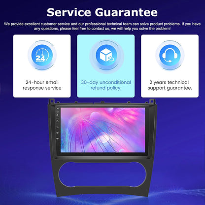 Android 4G+64G Car Stereo for Mercedes Benz C/GLK Class W203 W209 C180 C200 2005-2009, 9 inch Touchscreen Car Radio with Wireless Carplay & Android Auto/Bluetooth 5.0/WiFi/GPS/32EQ