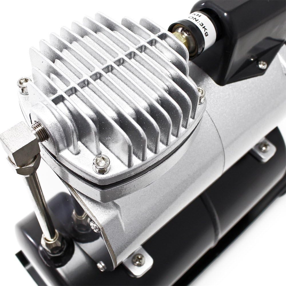 Airbrush Compressor – Spuitcompressor – Luchtcompressor – Airbrush Pomp – Airbrush Set – Olievrij & Fluisterstil – 3 Liter Luchttank met Automatische Uitschakeling