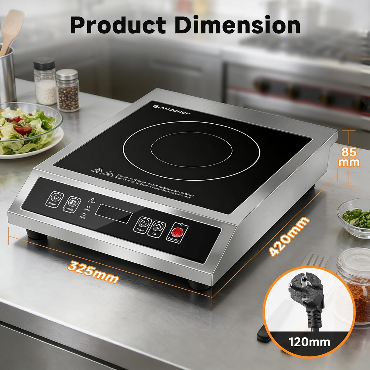 Commerciële Inductiekookplaat – Inductieplaat, Professionele Kookplaat, Horeca Kookplaat, Catering Kookplaat – 3500 W Vermogen – Temperatuur Instelbaar Van 60-240 °C